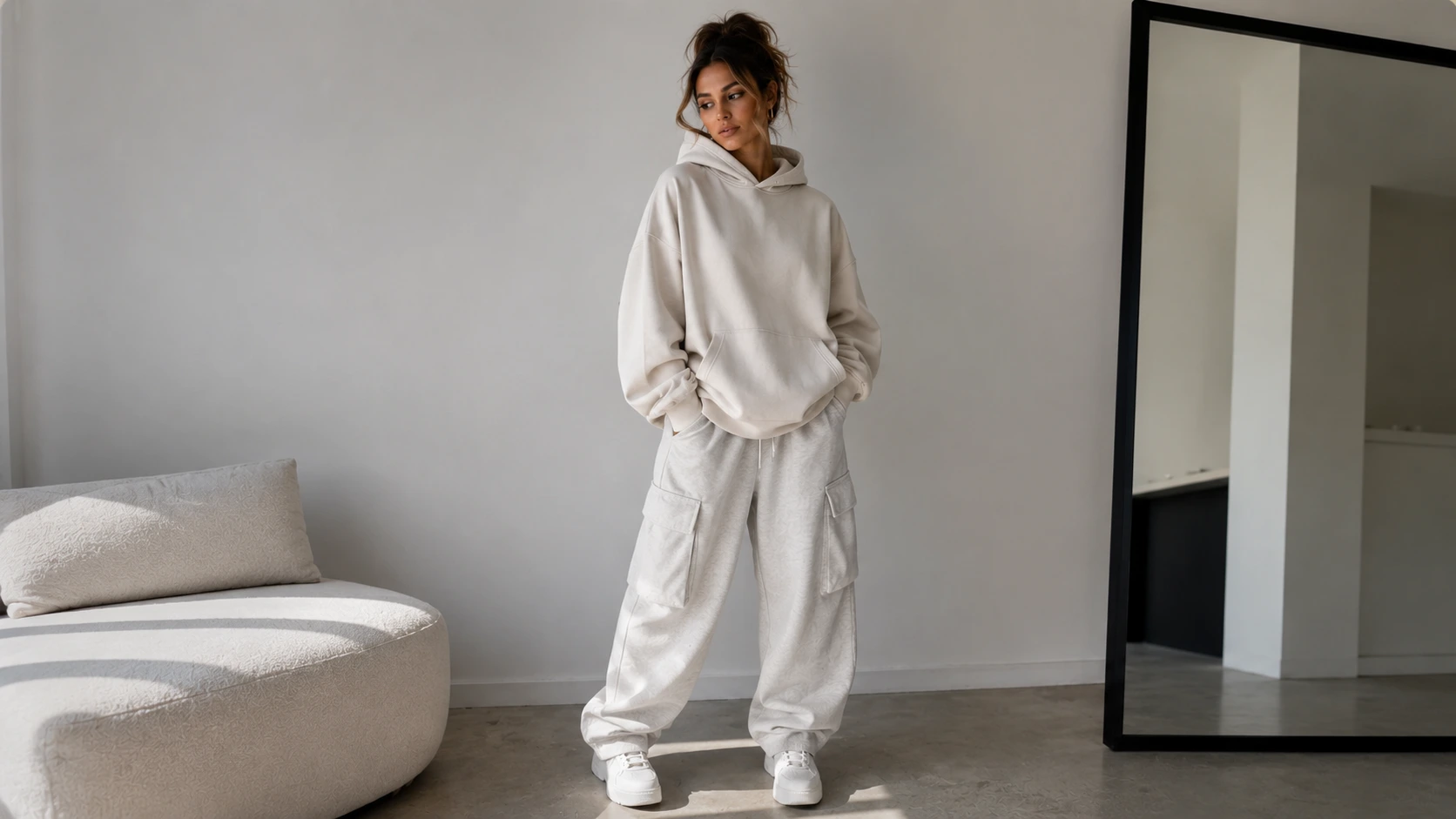 Oversized Hoodie + Cargo Pants or Joggers