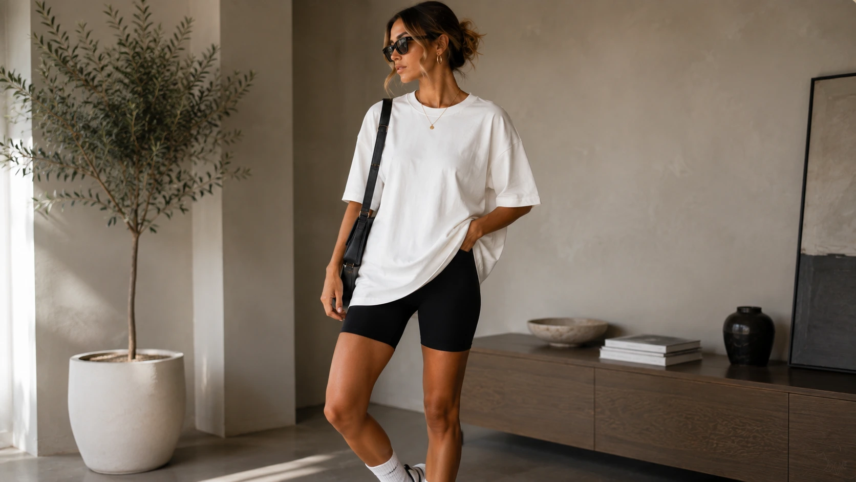 Oversized Tee + Cycling Shorts