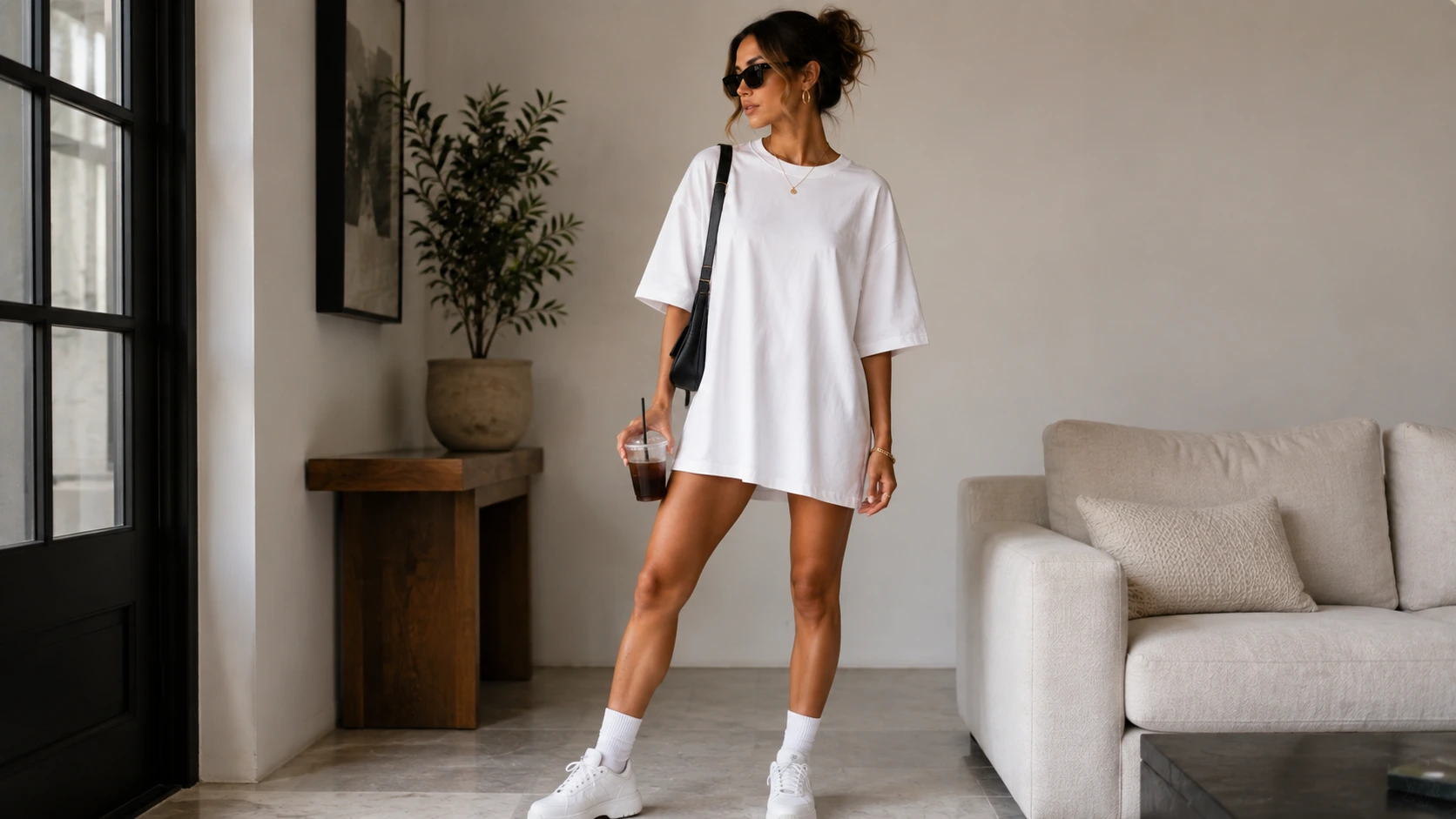 Oversized Tee as a Mini Dress