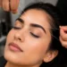Eyebrow threading in a beauty salon