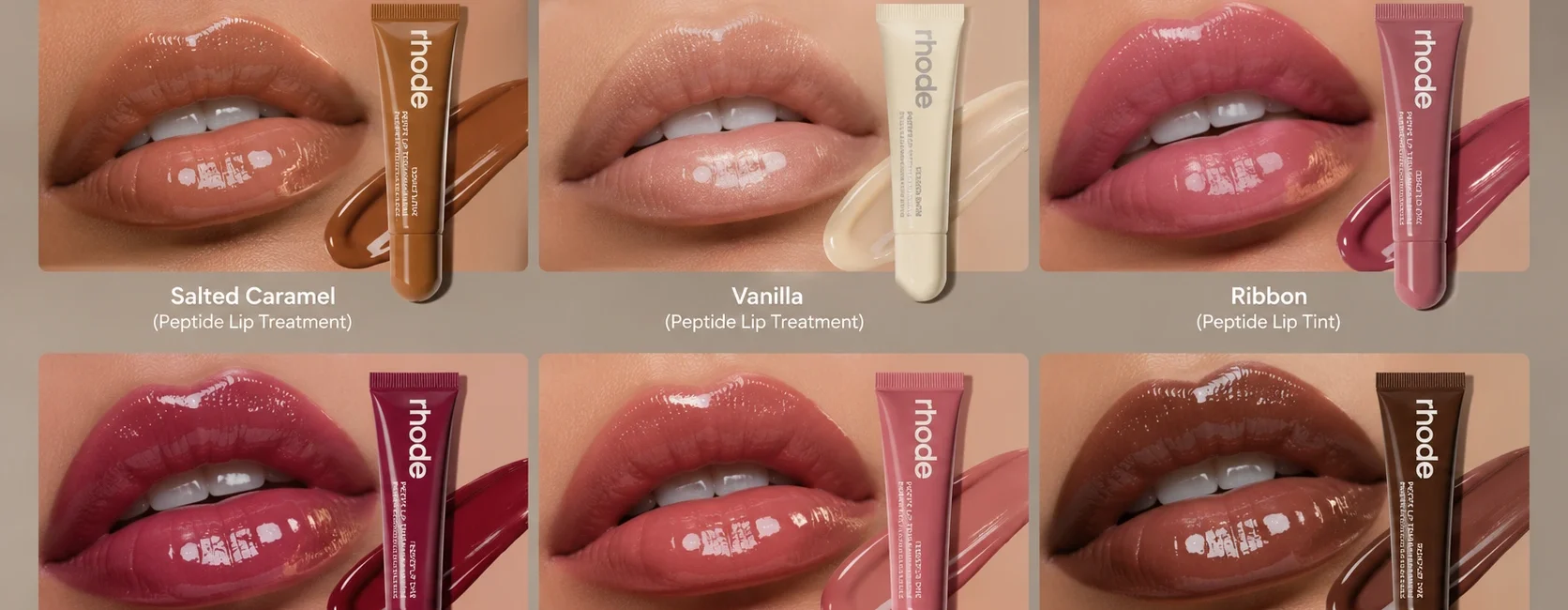 Rhode lip gloss collection showcase