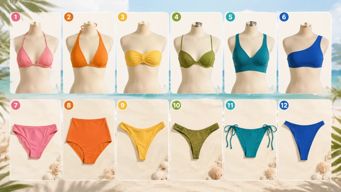 Types of Bikini Tops and Bottoms