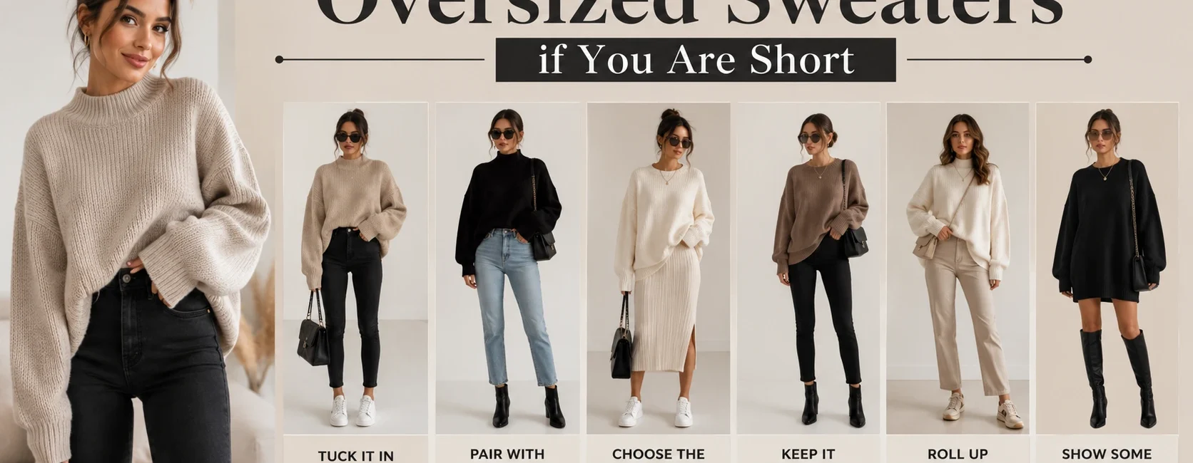 How to style oversized sweaters if you are short