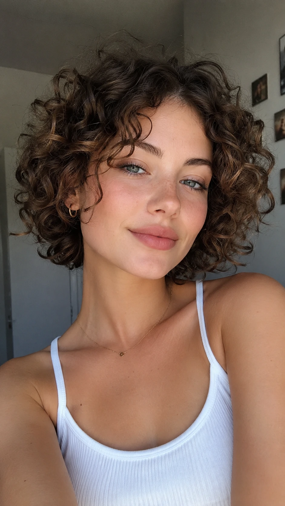 Curly short hairs