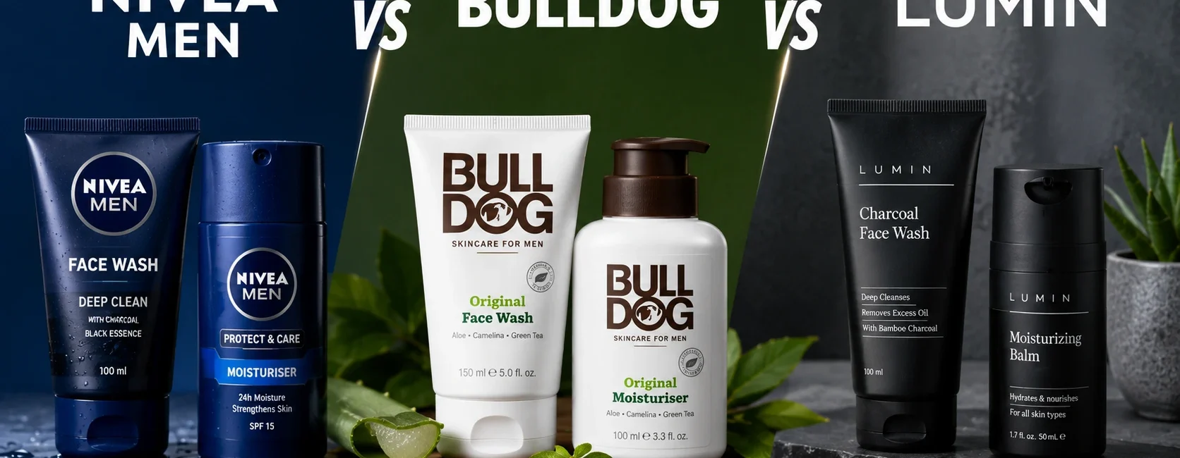 Nivea men vs bulldog vs lumin