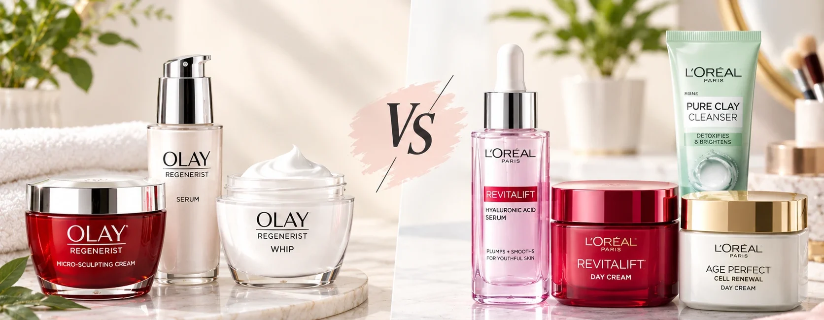 Olay vs L'Oréal Skincare Showdown